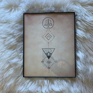 Libra Zodiac Art Print, Unframed or Framed