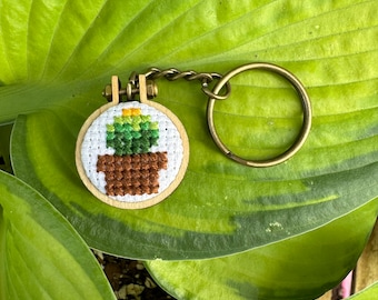 Tri-colored Cactus Keychain