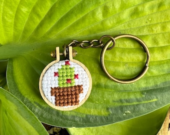 Flowering Cactus Keychain