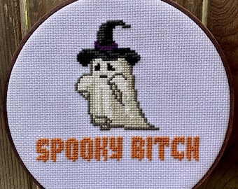 Spooky Bitch Cross Stitch Pattern