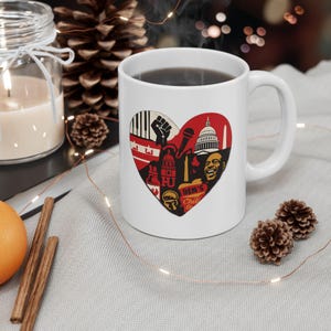 DC Forever Free, Heart of The City Ceramic Mug, Cozy Coffee Mug for Tea Lovers, Unique Gift for Holidays, Dishwasher Safe Mug