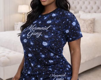Mermaid Gang Pajama Set | Women’s Mermaid Pajamas | Cute Sleepwear Set | Pastel Aesthetic Loungewear | Mermaidcore Pajamas | Soft Girl Sleep