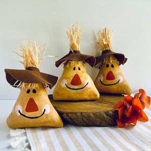 Scarecrow Bowl Fillers, Fall Bowl Fillers, Fabric scarecrow, Farmhouse Bowl Fillers, Primitive Bowl Fillers, Primitive Scarecrow
