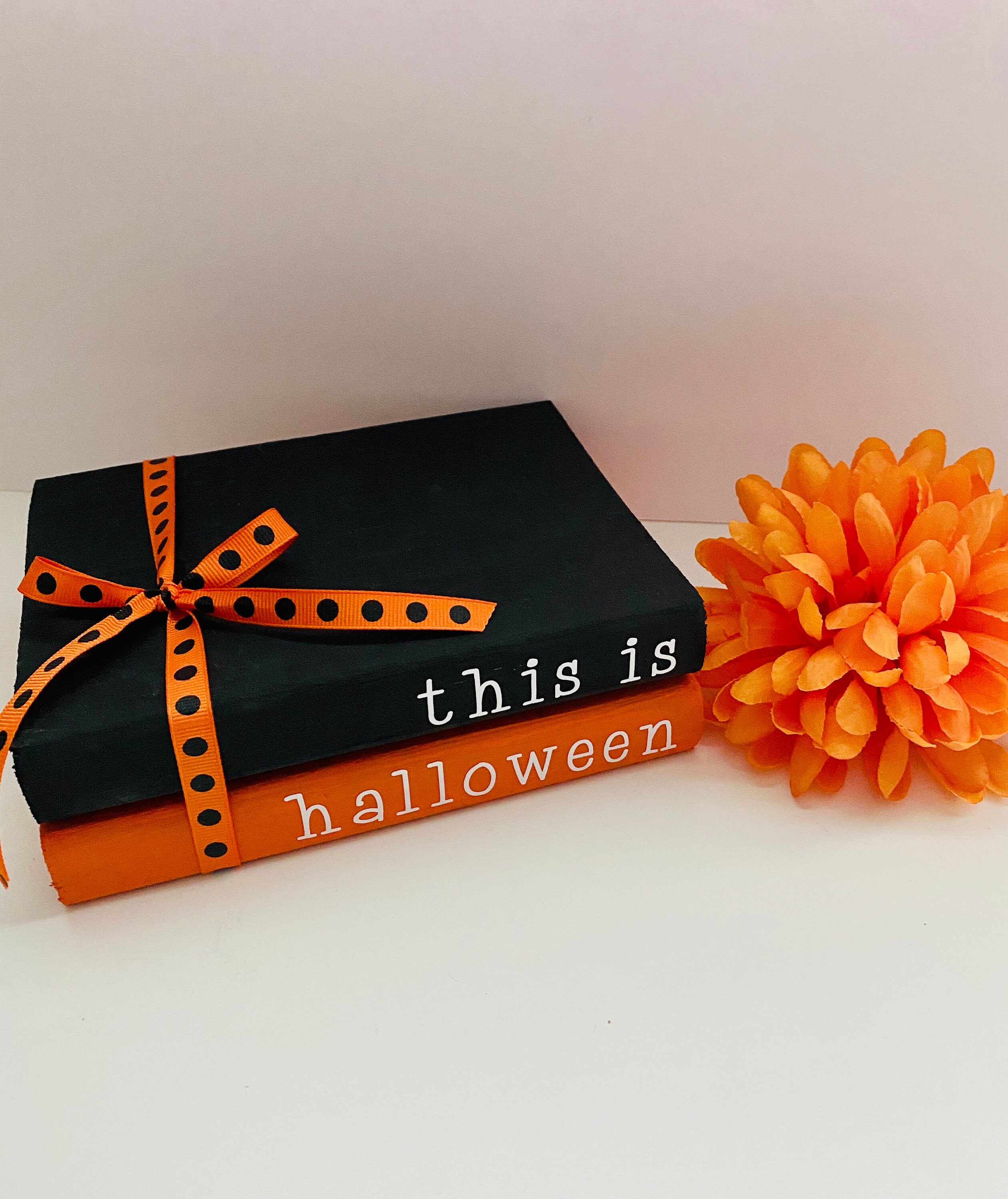 Halloween Wooden Book Stack Faux Books Halloween Decor Fall Etsy