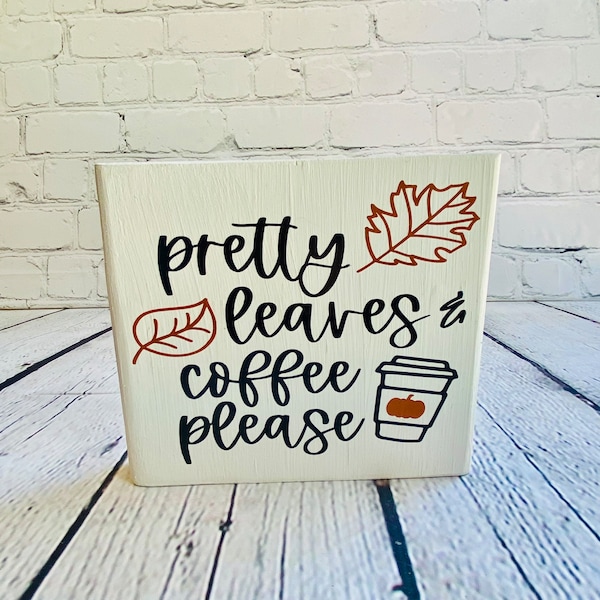 Fall Coffee Bar Sign: Farmhouse Autumn Tiered Tray Decor
