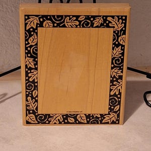 Stampin Up Rubber Stamp; Autumn Leaves Frame; 2002