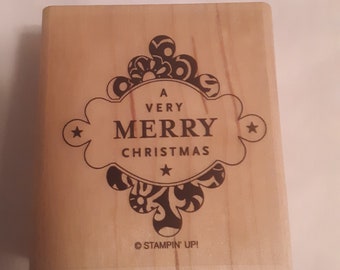 Stampin Up Rubber Stamp; A Very Merry Christmas