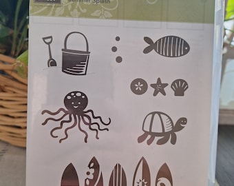Stampin Up Rubber Foam-Backed Stamp Set; Summer Splash