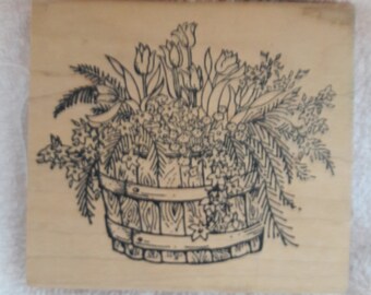 Love You to Bits Rubber Stamp-Barrel Garden