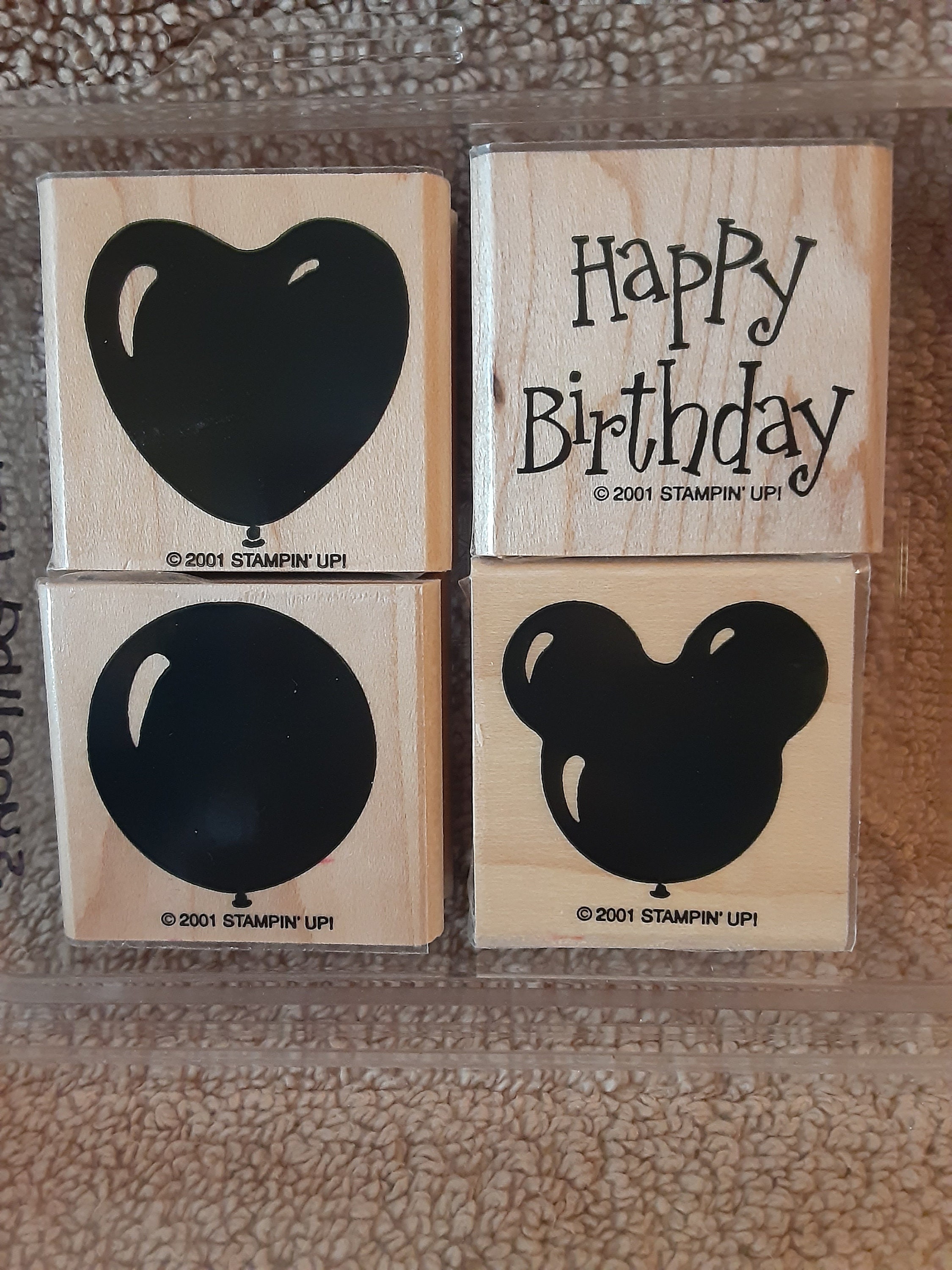 Stampin up Rubber Stamp Set; Birthday Balloons; 2001 - Etsy
