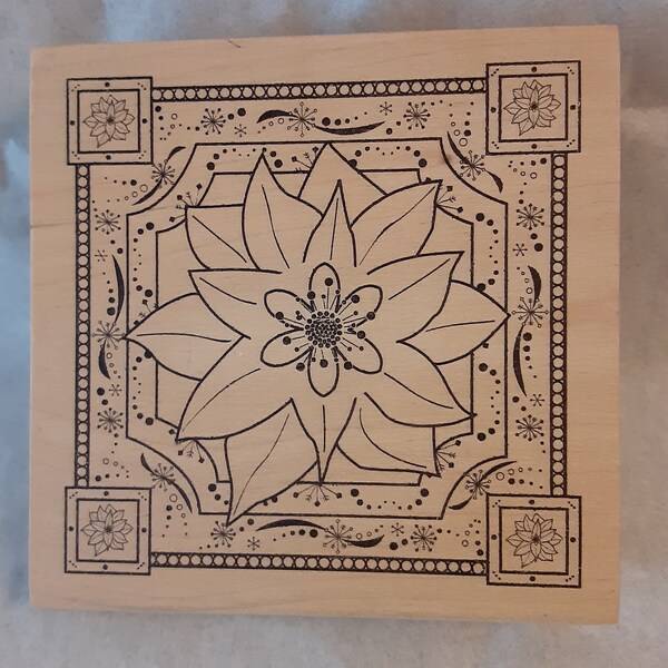 Papermania Rubber Stamp; Flower Design-PMA 9061001