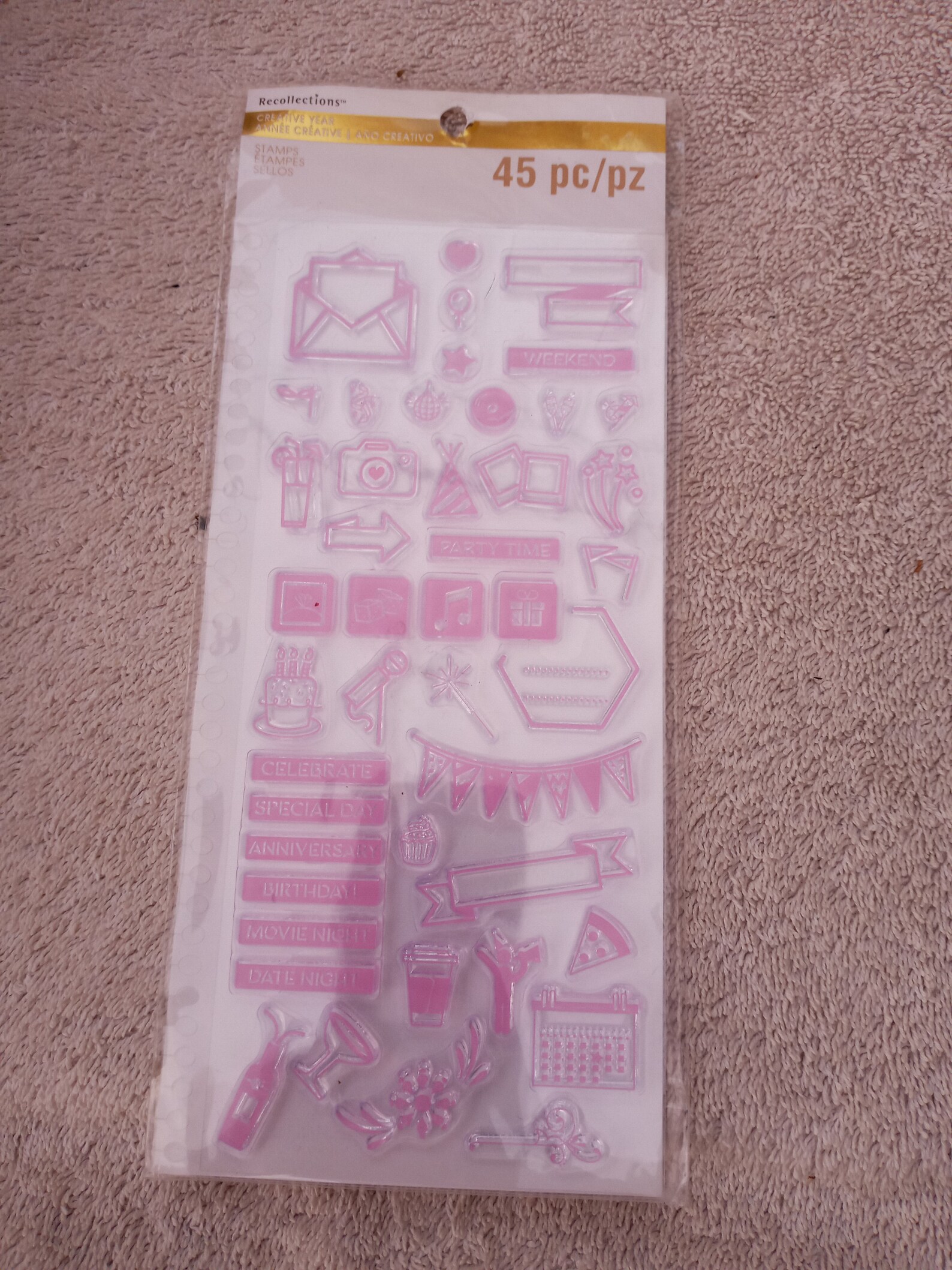 Recollections Clear Stamps Creative Year 45 Piece Set 516392 Etsy