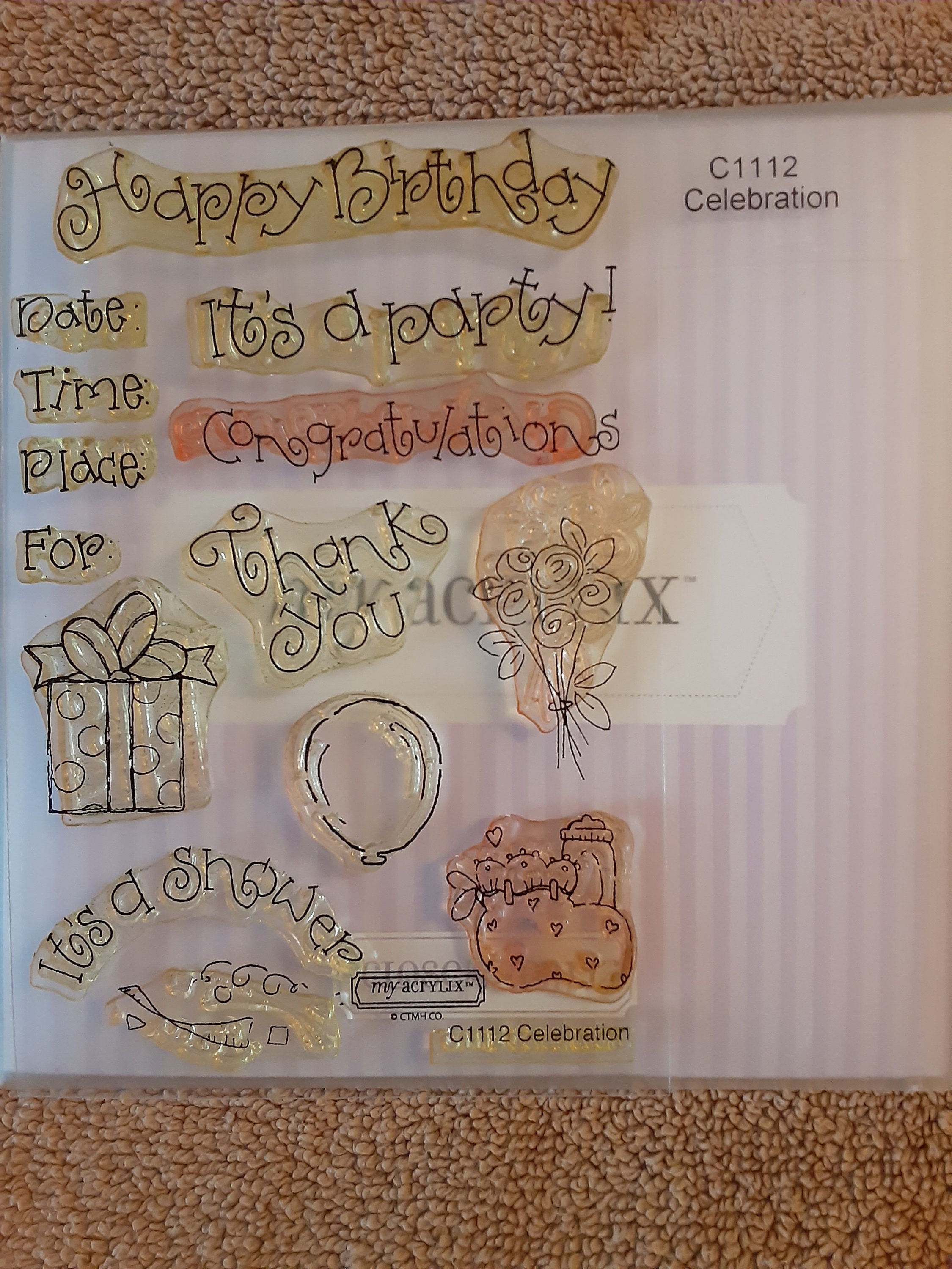 Close to My Heart My Acrylix Stamps; C1112; Celebration - Etsy