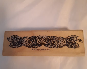 Stampin Up Rubber Stamp; Rose Swag;  2000