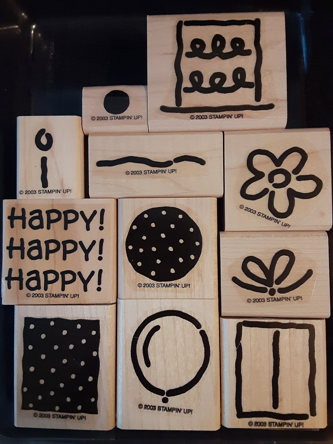 Stampin up Rubber Stamp Set; Polka Dot Party; 2003 - Etsy
