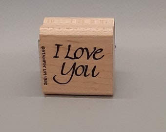 Stampin Up Rubber Stamp; I Love You; 1992