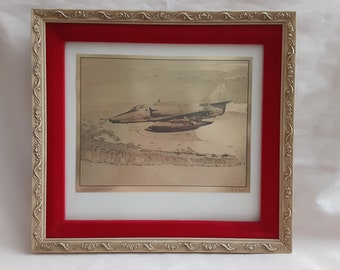 R.G. Smith Gold Foil Etching; A4-F Over North Island
