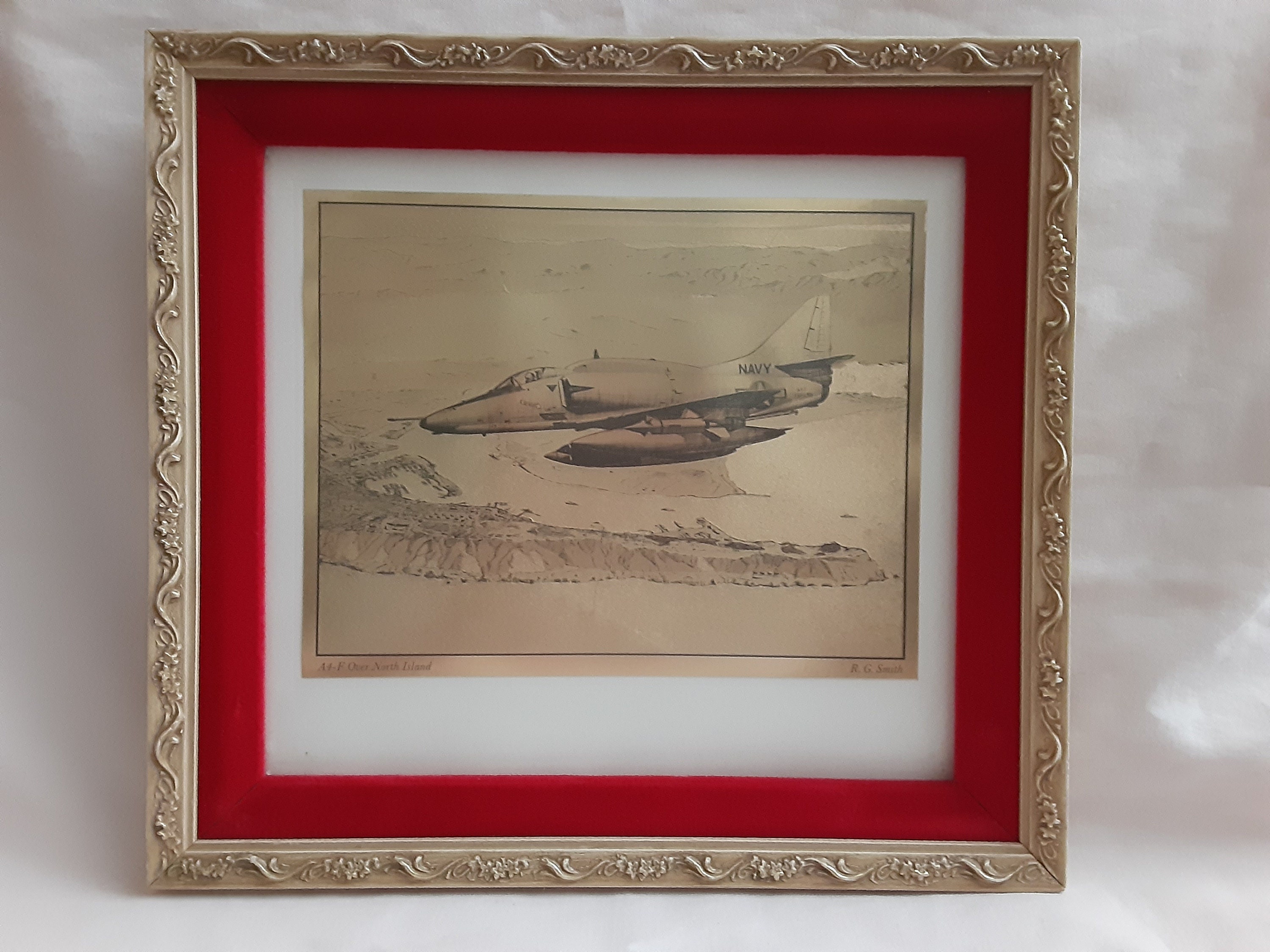 R.G. Smith Gold Foil Etching A4F Over North Island Etsy