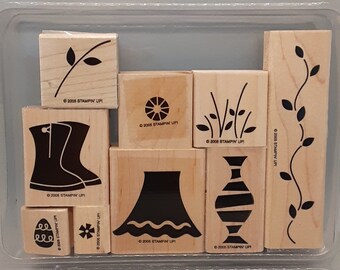 Stampin Up Rubber Stamp Set; Flower Filled; 2005