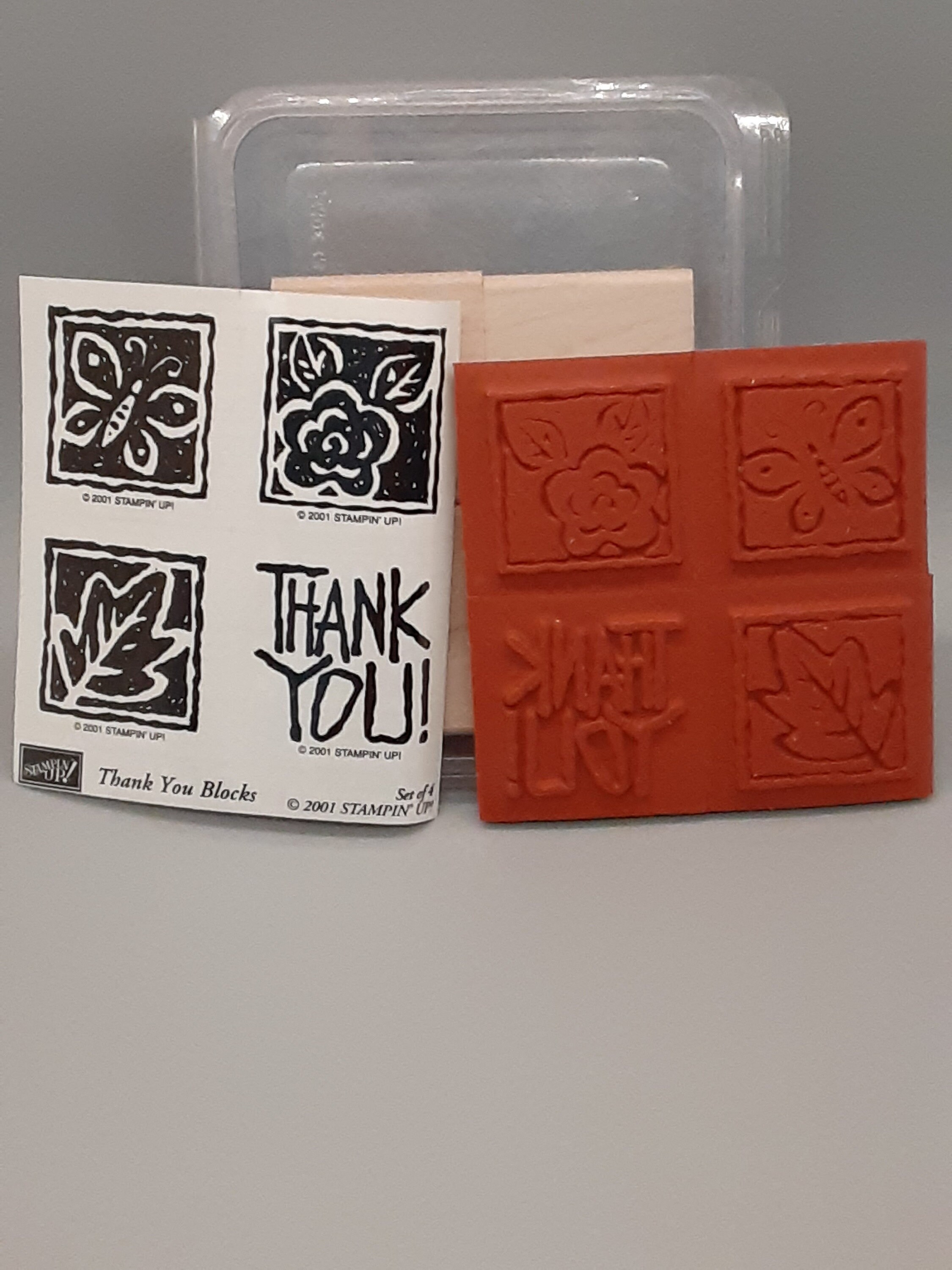 Stampin up Rubber Stamp Set; Thank You Blocks; 2001 - Etsy
