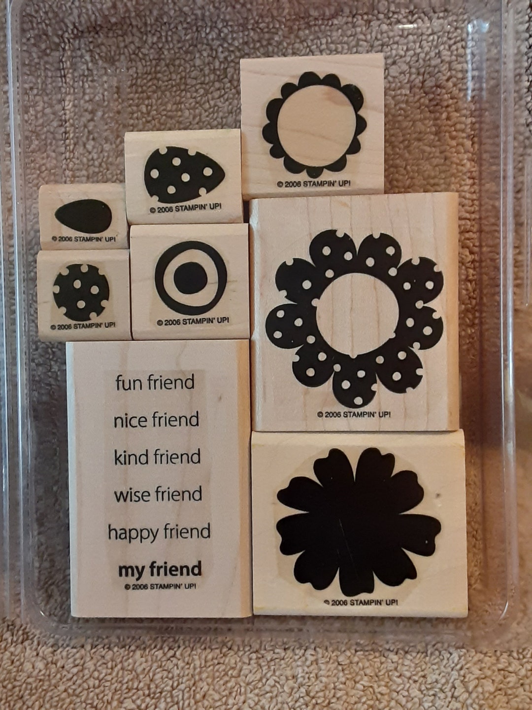 Stampin up Rubber Stamp Set; Polka-dot Posies; 2006 - Etsy