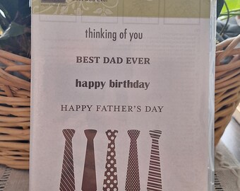 Stampin Up Rubber Foam-Backed Stamp Set; Best Dad Ever