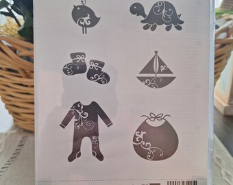 Stampin Up Rubber Foam-Backed Stamp Set; Baby Boutique
