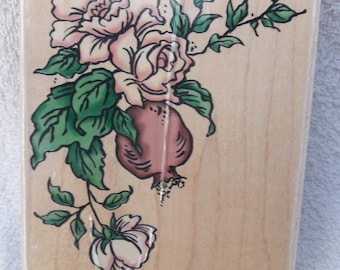 Stampendous Rubber Stamp; Autumn Rose Bouquet; RO82-2000