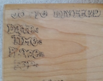 D.O.T.S. Rubber Stamp-Invitation#3-109- 1989