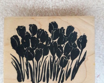 A Stamp in the Hand Rubber Stamp; Tulip Bed Lg-1998