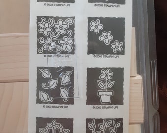 Stampin Up Rubber Stamp Set; Garden Blocks; 2003