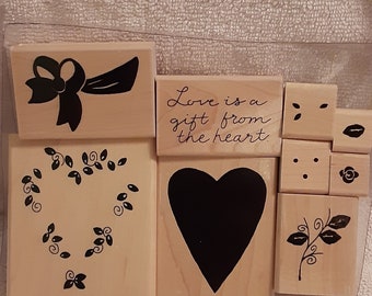 Close to My Heart JRL Rubber Stamp Set; Love is a Gift; S442