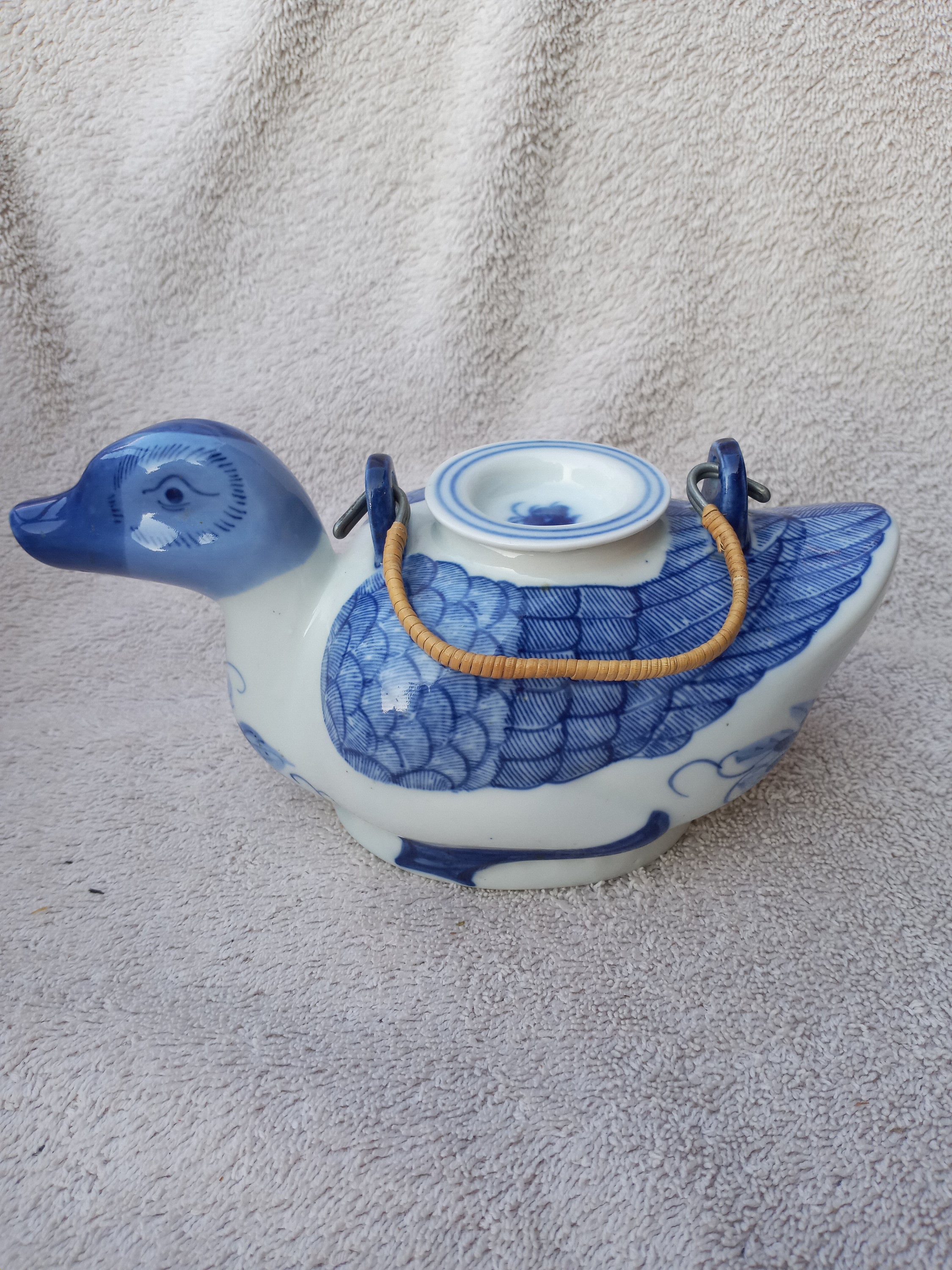 Vintage Blue & White Duck Teapot w/Lid Cup Chinese Etsy