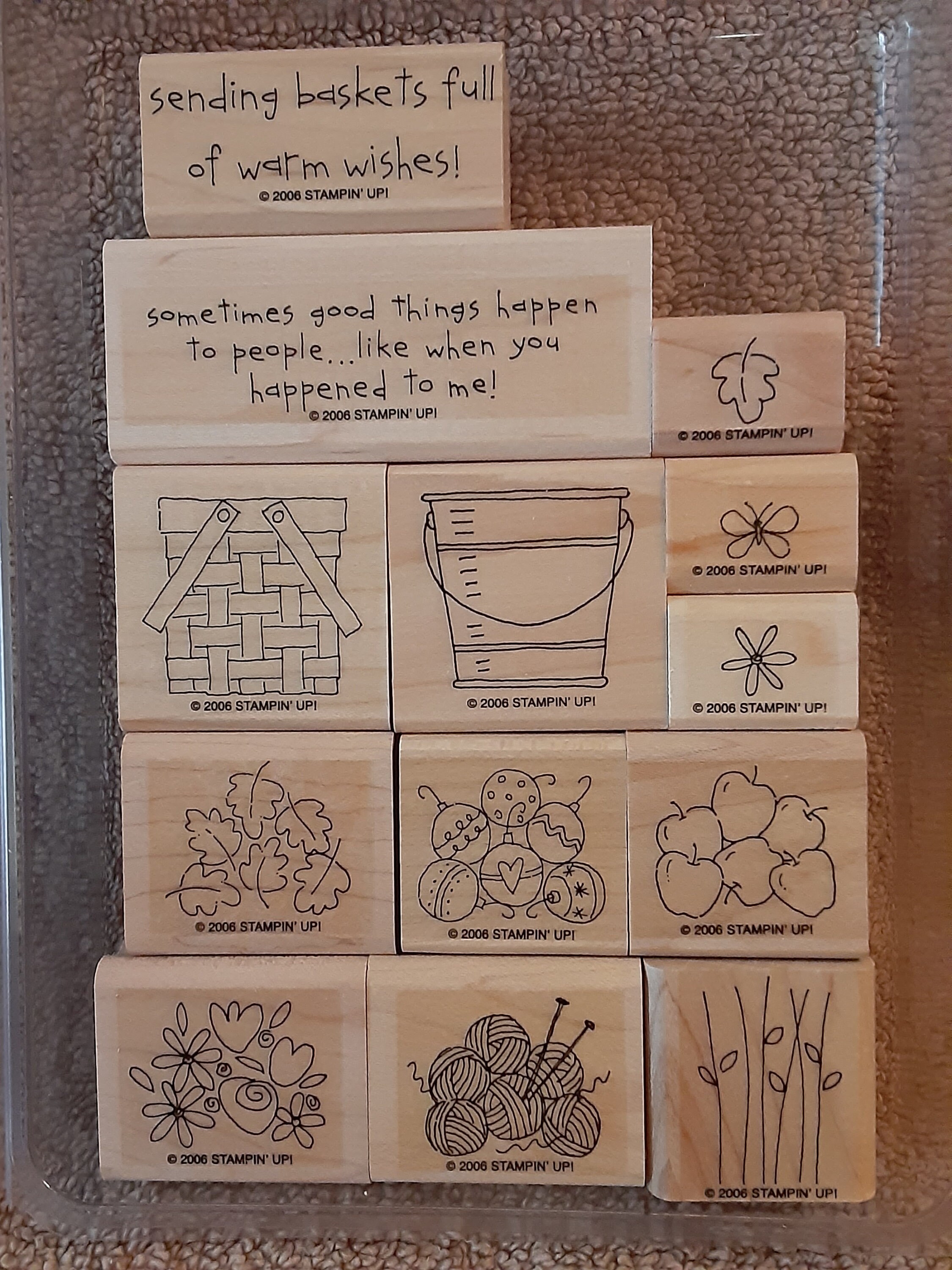 Stampin up Rubber Stamp Set; Basket Full of Fun; 2006 - Etsy