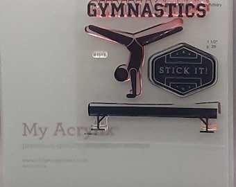 Close to My Heart My Acrylix Stamps; B1512; Play Hard, Gymnastics