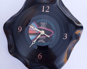 Repurposed 33 LP Album Vinyl Wall Clock; Jefferson Starship- Winds of Change