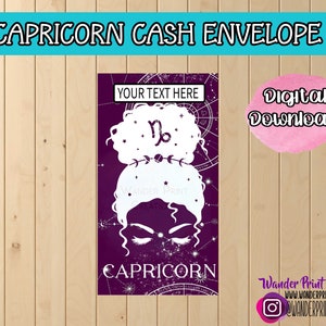CAPRICORN  Single Cash Envelope  : Printable Budget Envelopes - Budgeting Envelopes