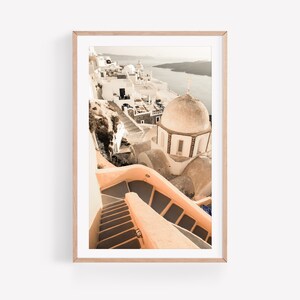 Santorini Greece Photography Print, Minimalist Oia Decor (Digital Download)