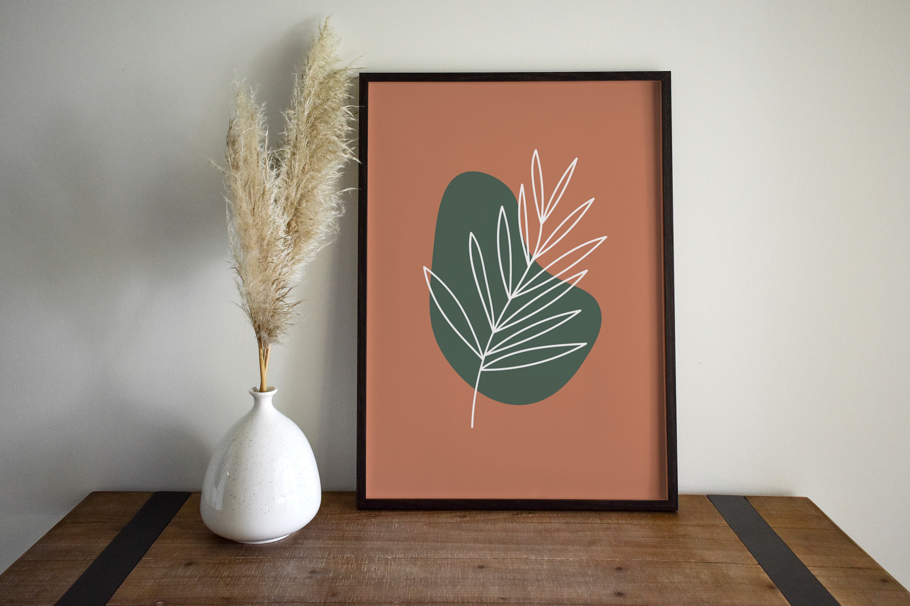 Boho Floral Line Art Print, Mid Century Modern Decor (digital Download ...