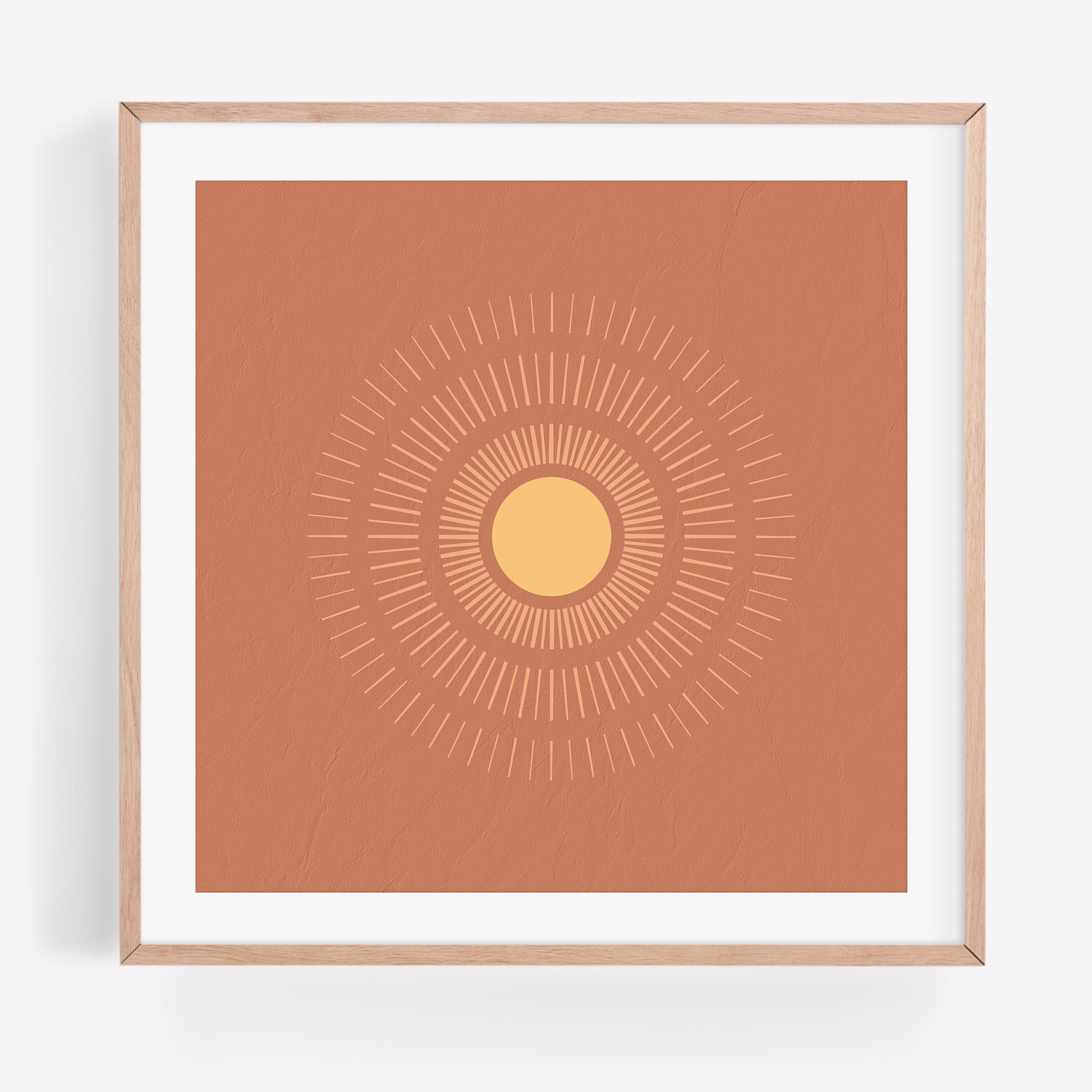 Boho Sun Print Sunburst Art Print Abstract Sun Print Mid Etsy