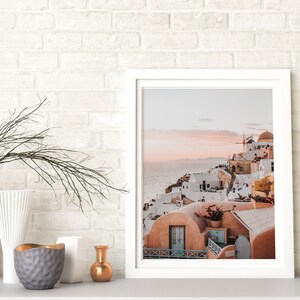 Santorini Neutral Wall Art, Greece Poster Photograph, Greek Printable, Oia Print Download, Modern Minimalist Decor, Travel Photography Photo image 7