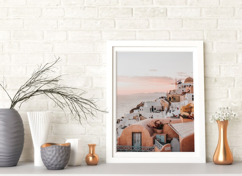 Santorini Neutral Wall Art, Greece Poster Photograph, Greek Printable, Oia Print Download, Modern Minimalist Decor, Travel Photography Photo image 7