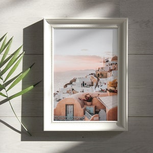 Santorini Neutral Wall Art, Greece Poster Photograph, Greek Printable, Oia Print Download, Modern Minimalist Decor, Travel Photography Photo image 4