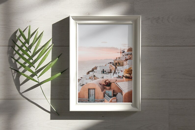 Santorini Neutral Wall Art, Greece Poster Photograph, Greek Printable, Oia Print Download, Modern Minimalist Decor, Travel Photography Photo image 4