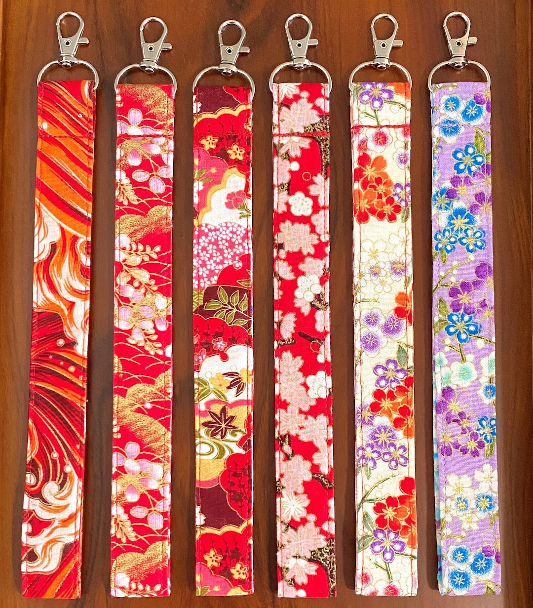 Japanese/chinese Traditional Patterns Printed Cotton Keychain, Wristlet ...
