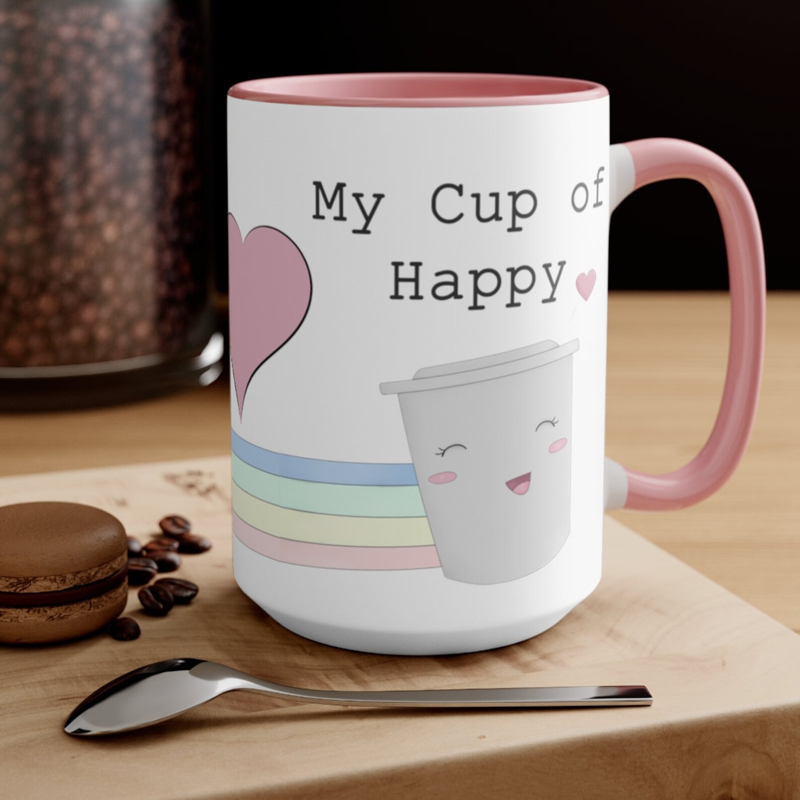 My cup of happy coffee mug Coffee Lover Coffee Mug Pink Etsy