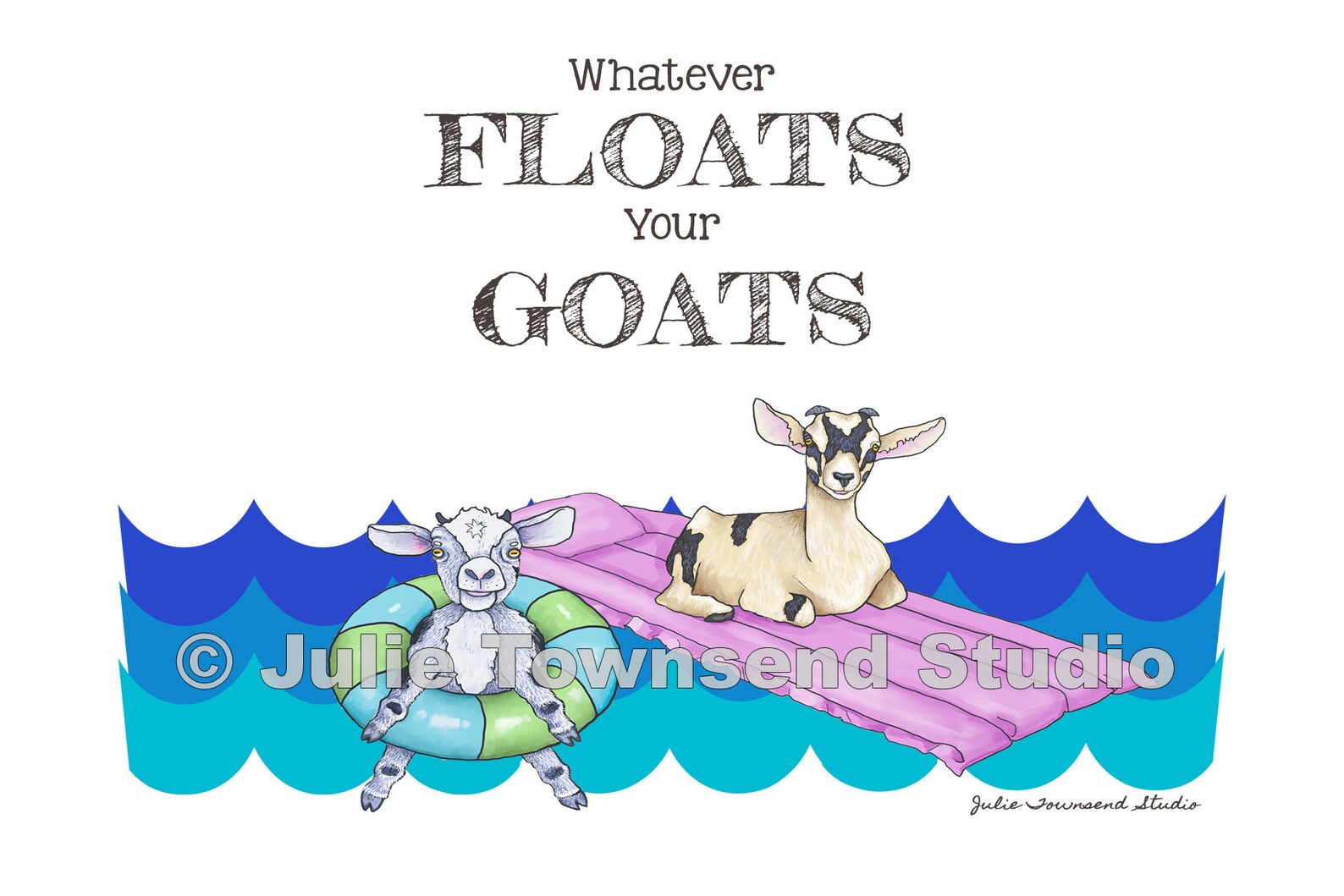 Floating Goats wall art Float your Goats Funny Goat Art Etsy
