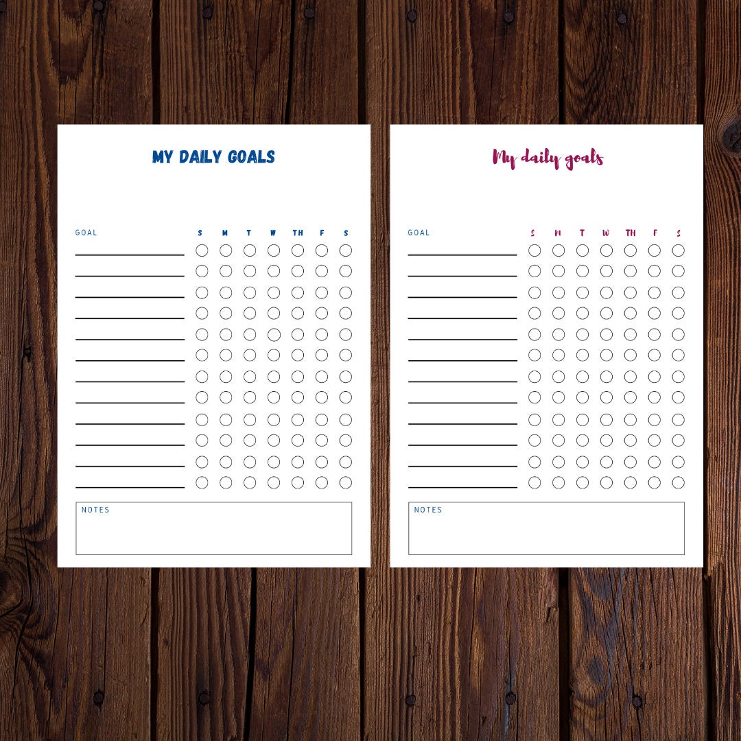 My Daily Goals JW Planner Printable JW Daily Goals JW Etsy
