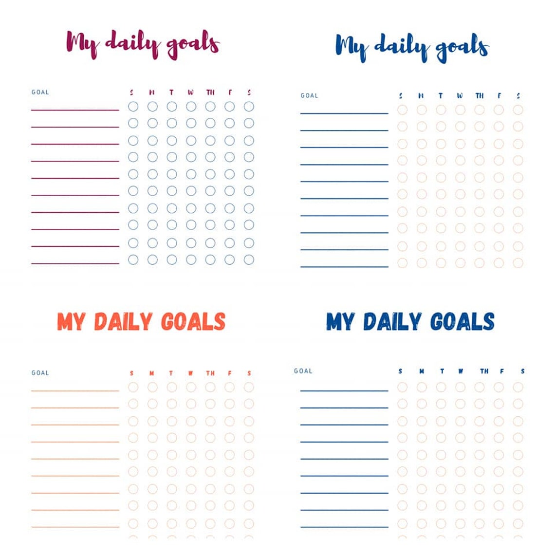 My daily goals JW planner printable JW daily goals JW Etsy