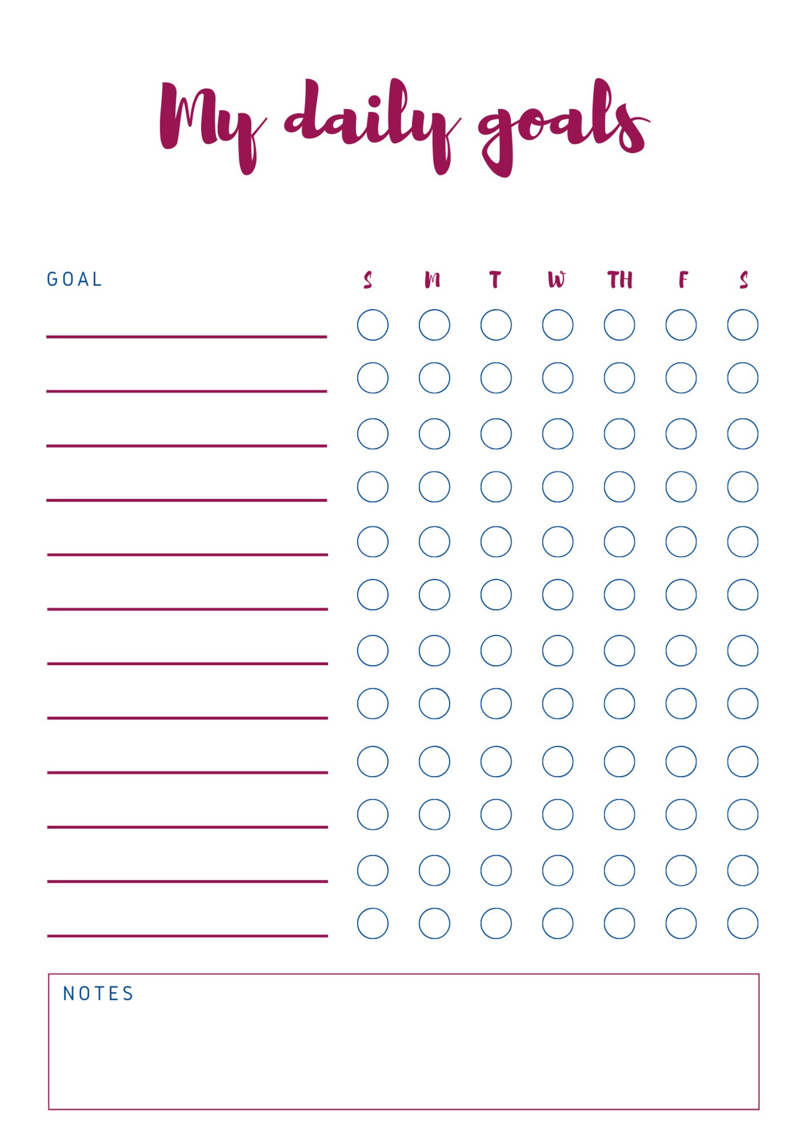 My daily goals JW planner printable JW daily goals JW Etsy